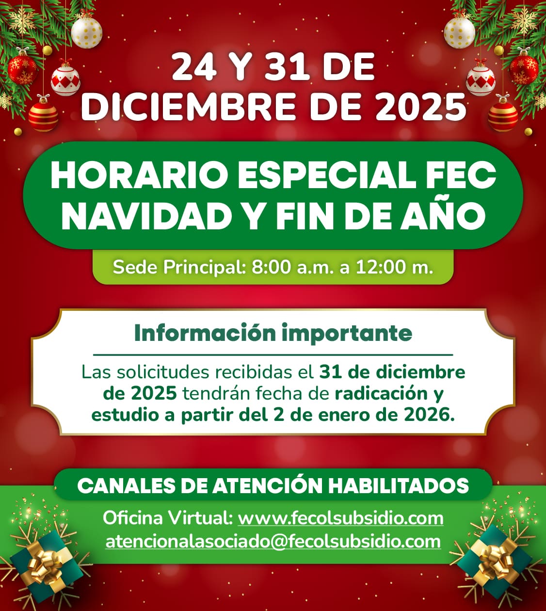 Horario Especial FEC