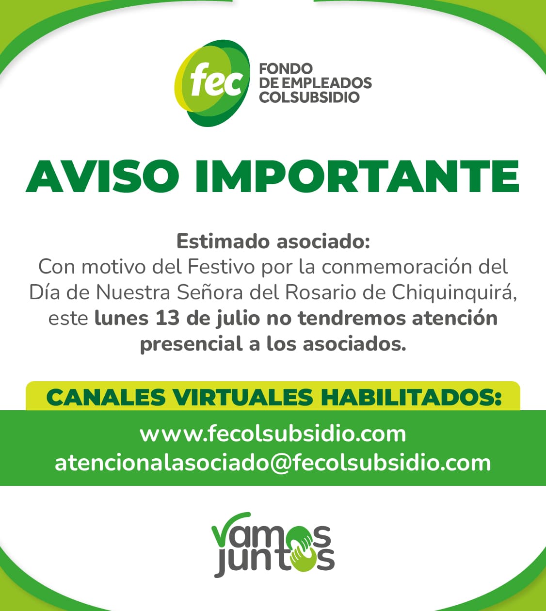 AVISO 13 JULIO